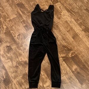 Girls Pixie Lane Black velour jumpsuit size 8-NWT